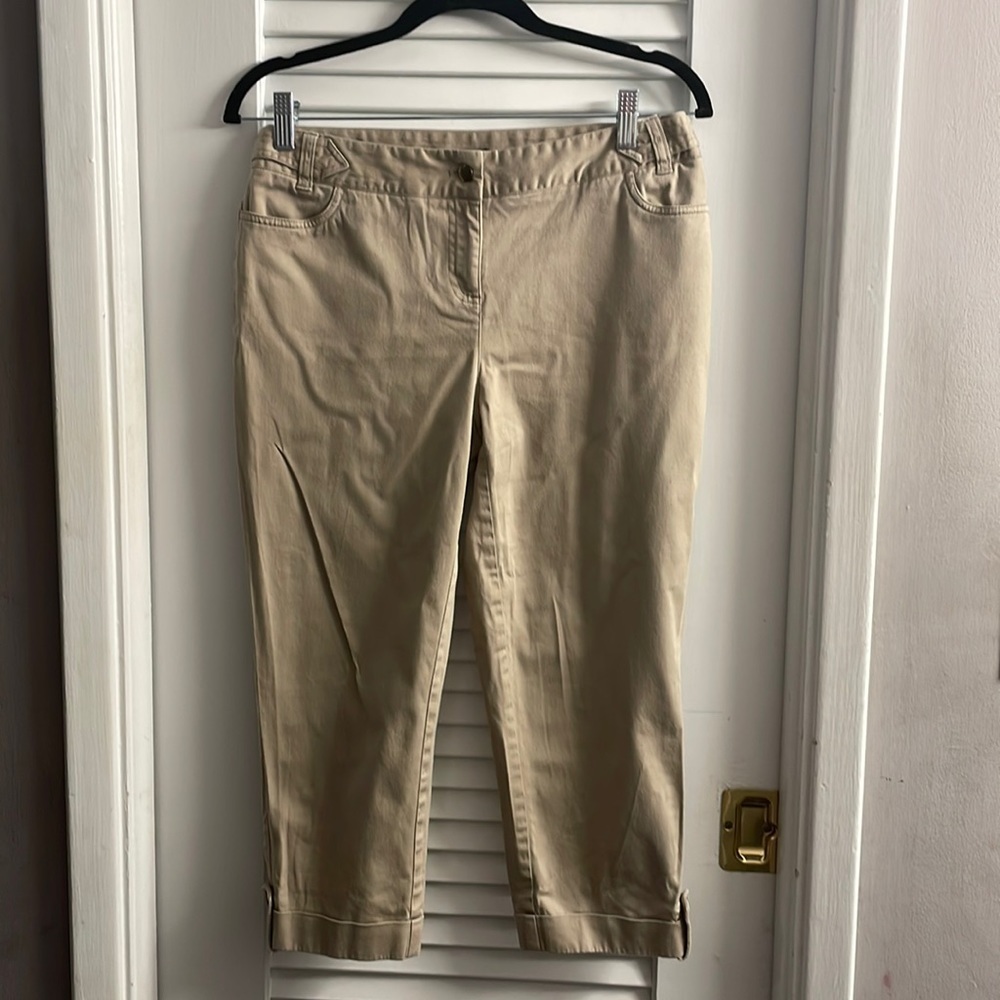 Style & Co. Size 8Petite - cropped khaki cuffed pants detail: NWOT
